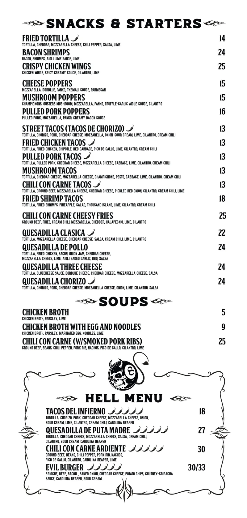 Supertramp Garage Tbilisi menu 4