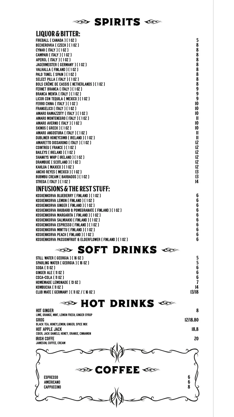 Supertramp Bar Tbilisi menu 3