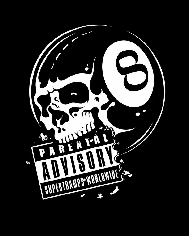 Supertramps Worldwide collaborations — skull and eight-ball emblem