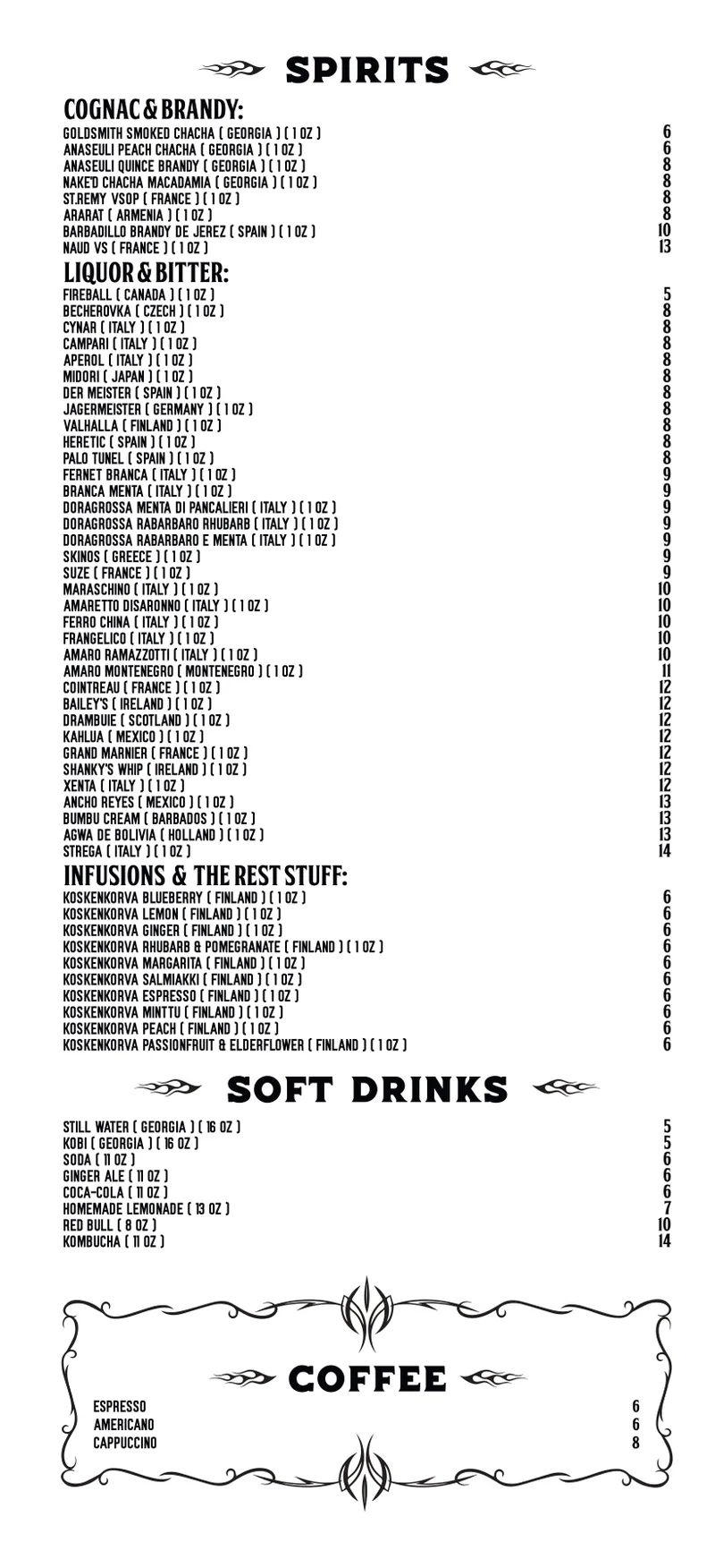 Supertramp Bar Belgrade menu 3